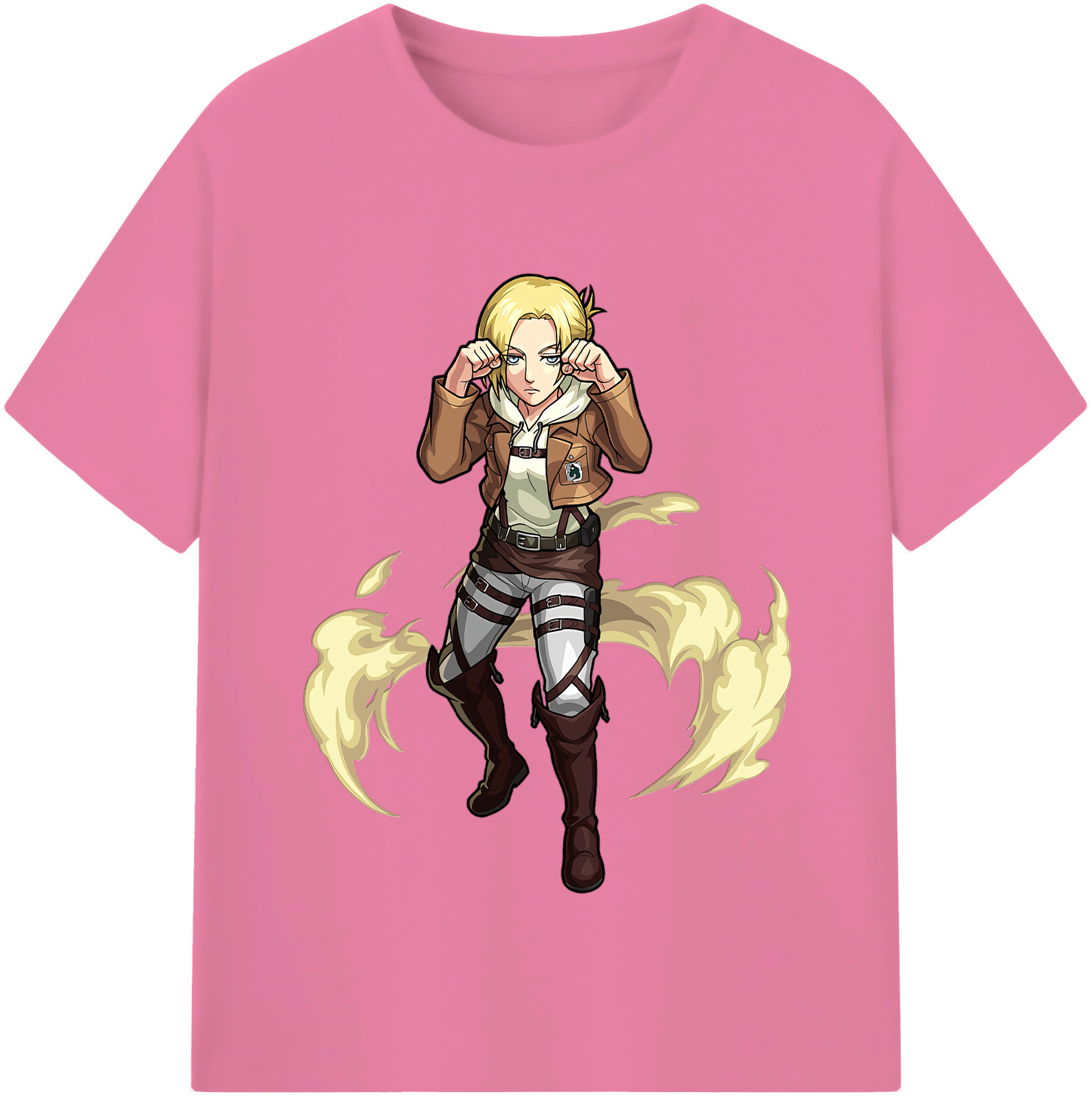 （画像用） 進撃の巨人 アニ・レオンハート Attack on Titan Annie Leonhart 綿100％半袖Tシャツ（フロントプリント）